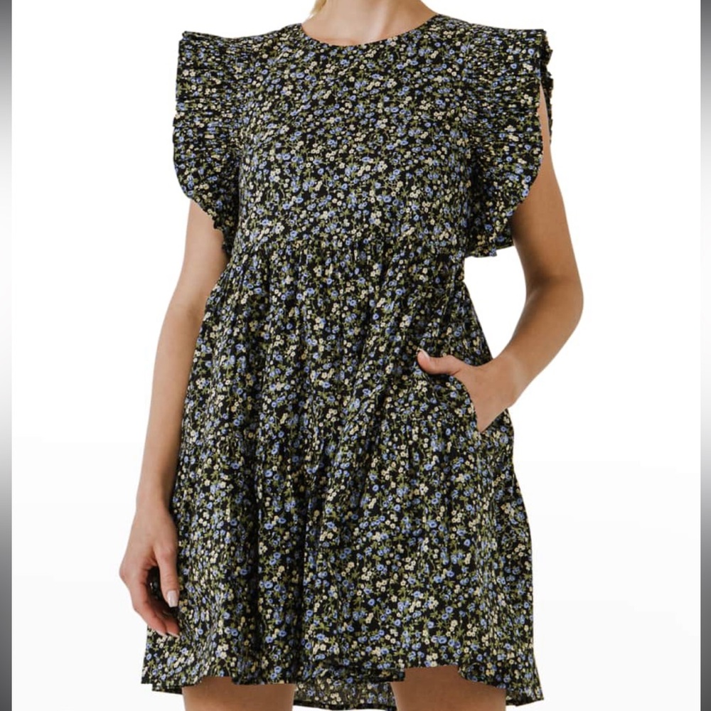 English Factory Ruffle Babydoll Dress